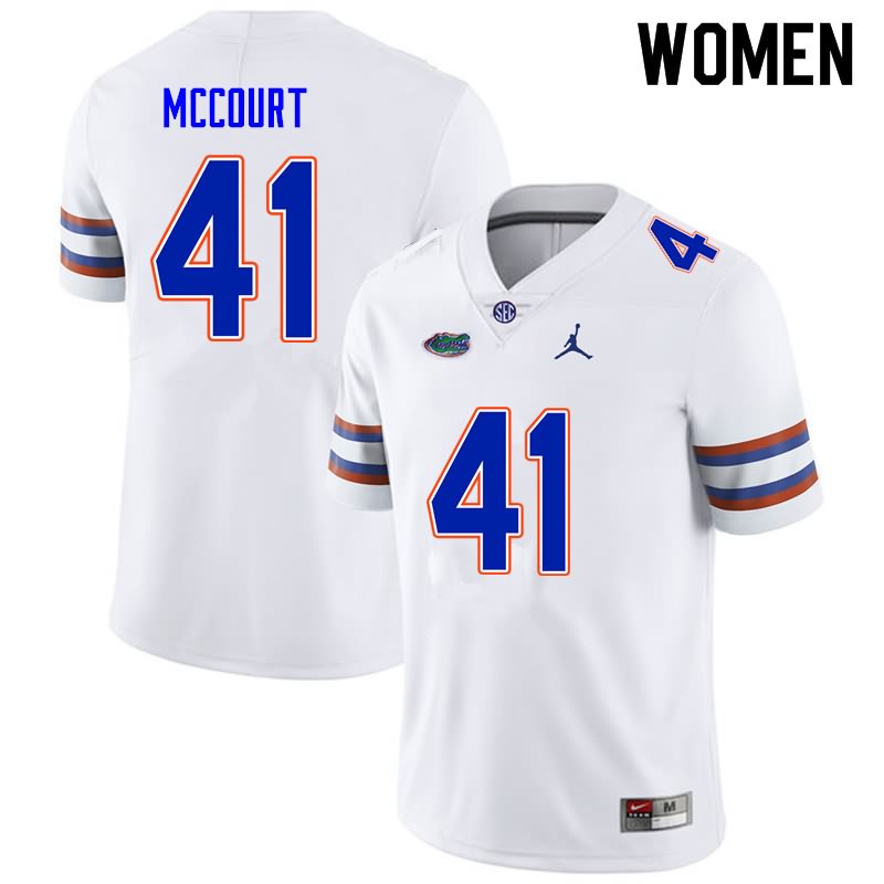 NCAA Florida Gators Alex McCourt Women's #41 Nike White Stitched Authentic College Football Jersey COM8264PF